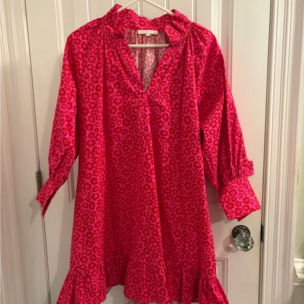 Karlie Hot Pink Floral Mini Dress